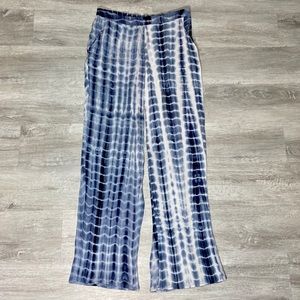 Solitaire Blue/White Tie Dye Flare Pants Women’s Small